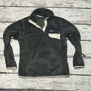 Patagonia Gray Snap T Pullover Fleece Coat Jacket Womens Outerwear